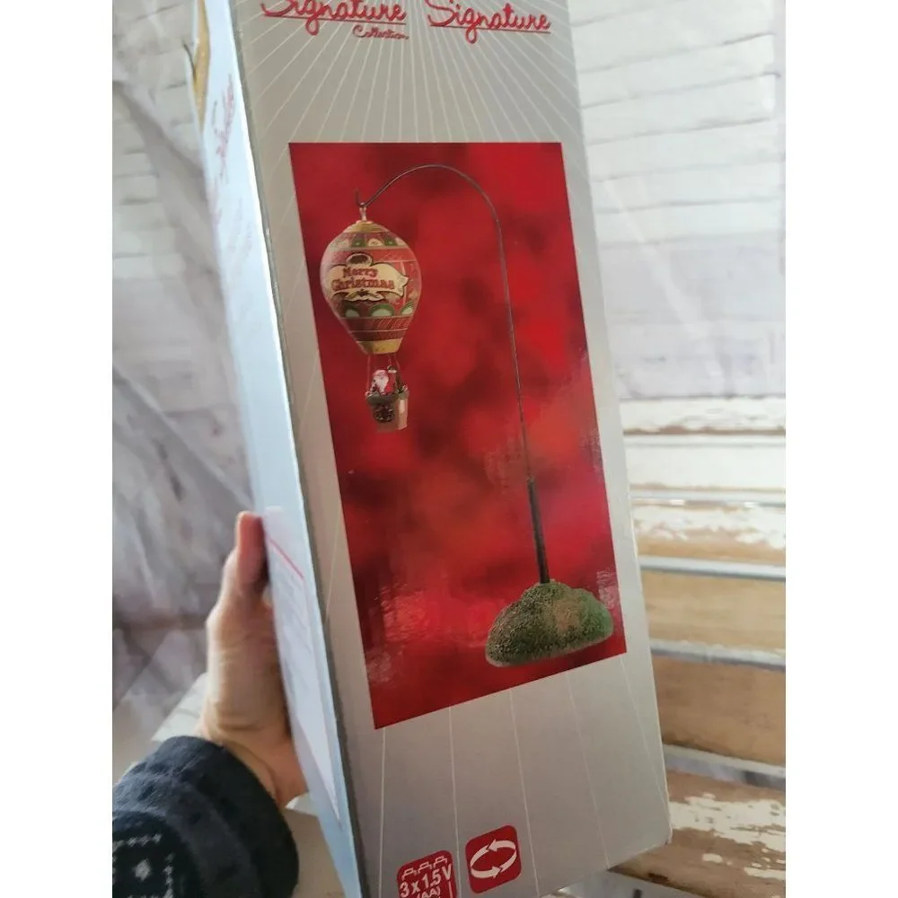 Lemax animated hot air balloon Xmas Eve‎ ride Santa table accent Xmas decor New